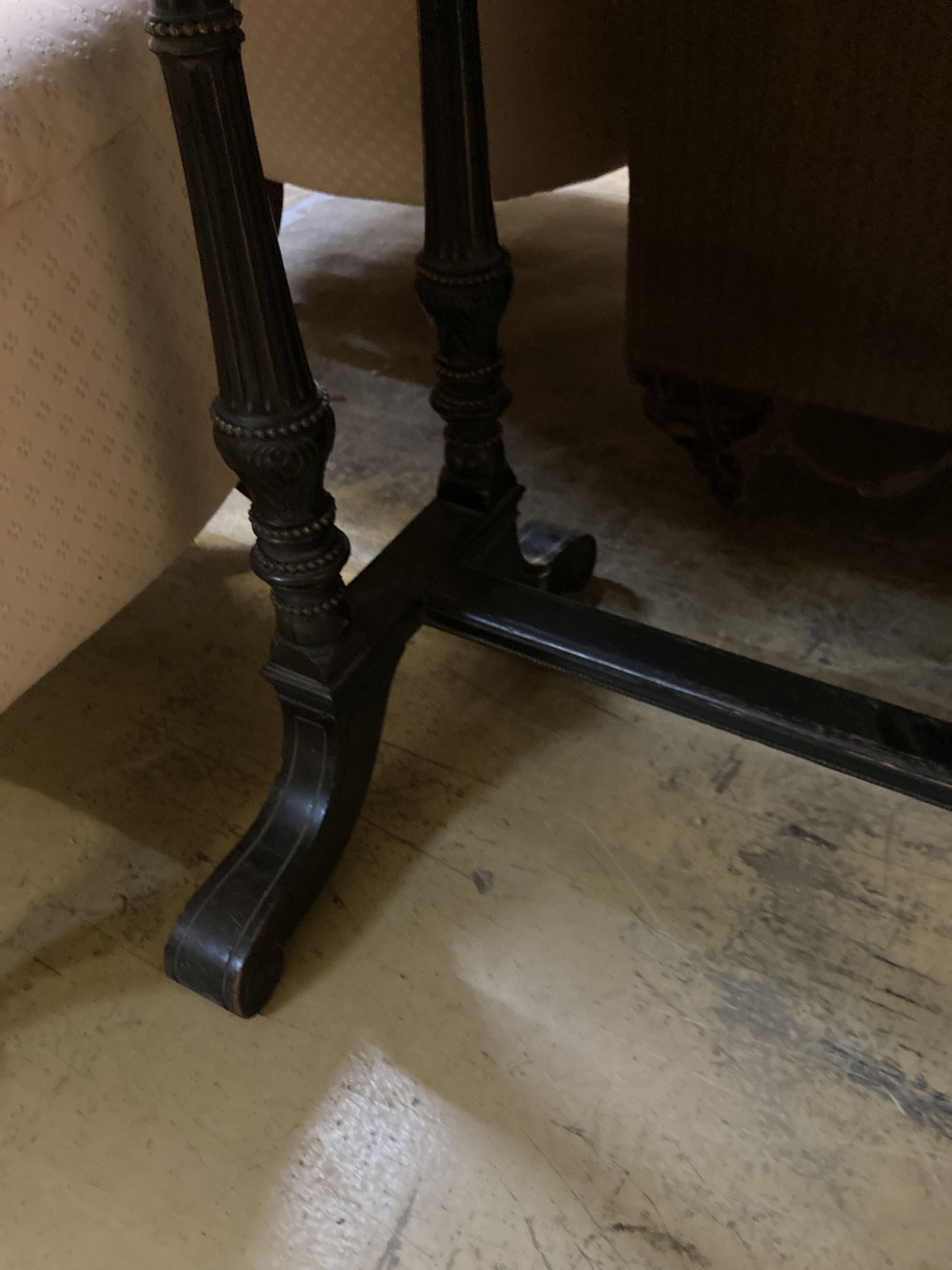 A 19th century gilt metal mounted ebonised rectangular centre table, width 140cm, depth 60cm, height 76cm